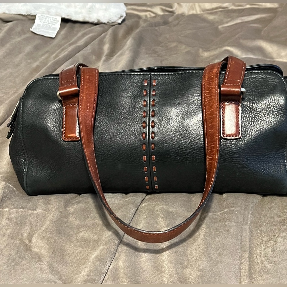 Fossil Coronado Black Pebbled Leather Shoulder Bag